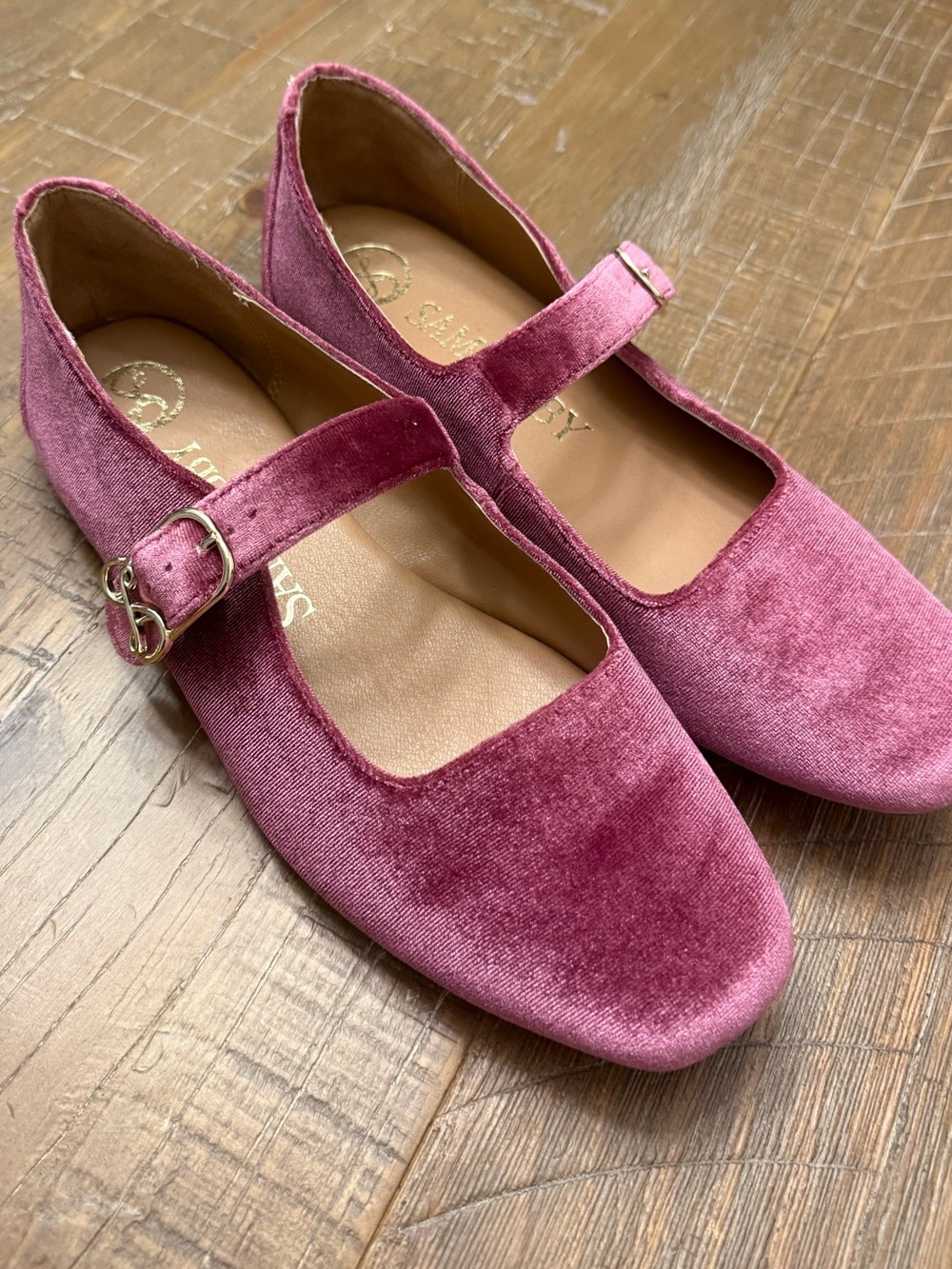 Sam & Libby Velvet Fredi Mary Jane Ballet Flats sz 8 - Picture 3 of 7